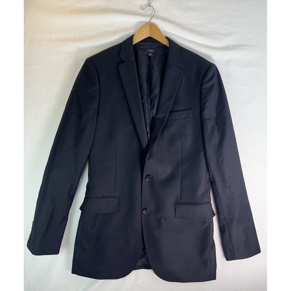 J Crew 40L Blue Ludlow Suit Jacket Italian‎ Wool Blend #42324 Super 120 Wool